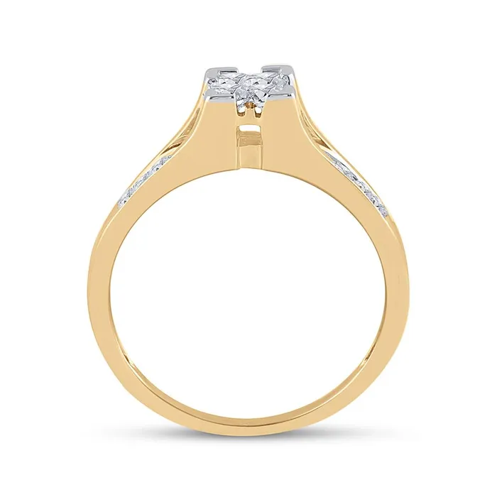 gndatlanta 10k Yellow Gold Princess Diamond Bridal Wedding Ring Set 12 Cttw Rings