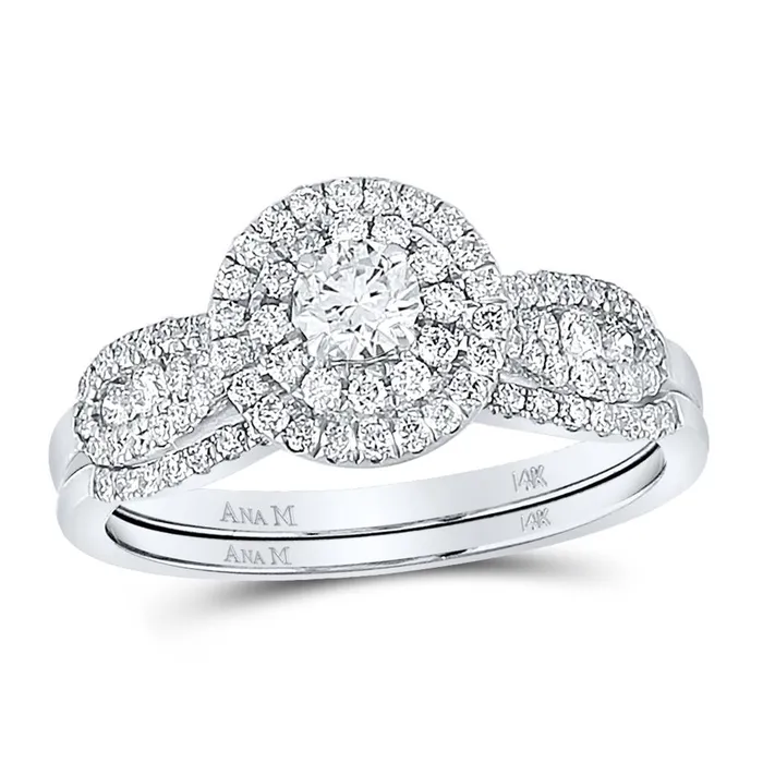 gndatlanta 14k White Gold Round Diamond Bridal Wedding Ring Set 34 Cttw Rings gndatlanta 14k White Gold Round Diamond Bridal Wedding Ring Set 34 Cttw Rings