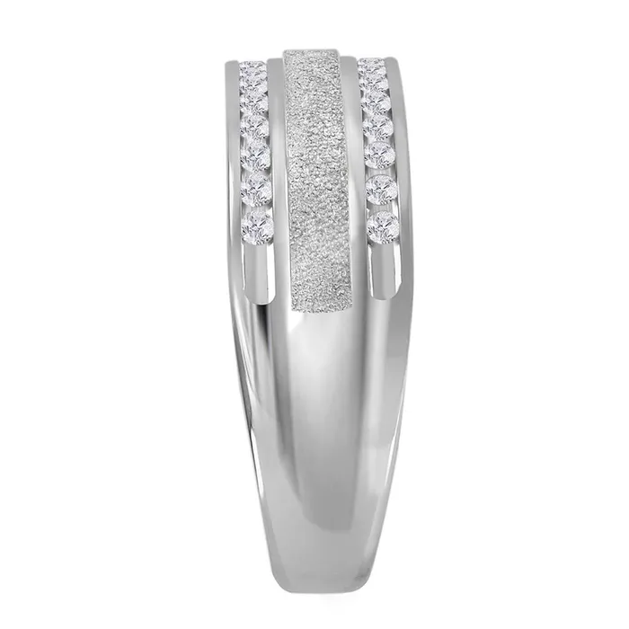gndatlanta 14k White Gold Round Diamond Grecco Wedding Anniversary Band 12 Cttw Rings