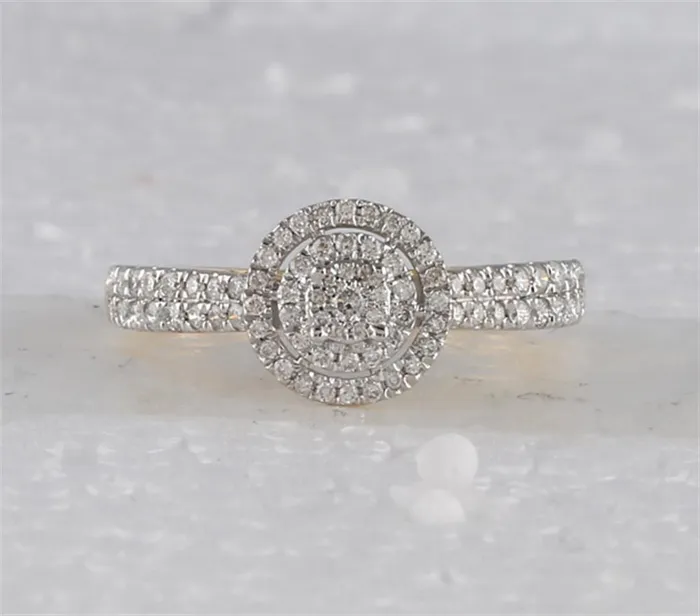 gndatlanta Rings 10k Yellow Gold Round Diamond Halo Cluster Ring 38 Cttw gndatlanta Rings 10k Yellow Gold Round Diamond Halo Cluster Ring 38 Cttw