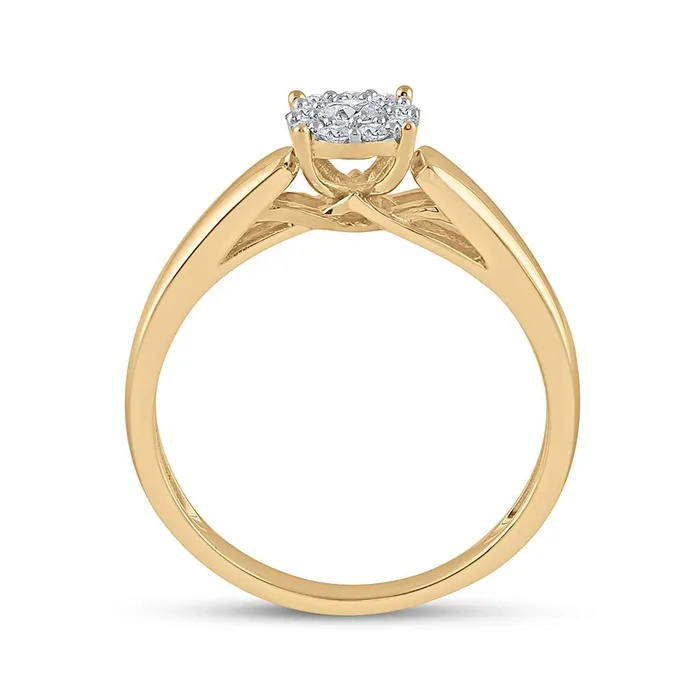 gndatlanta Rings 10k Yellow Gold Round Diamond Solitaire Bridal Engagement Ring 15 Cttw Certified