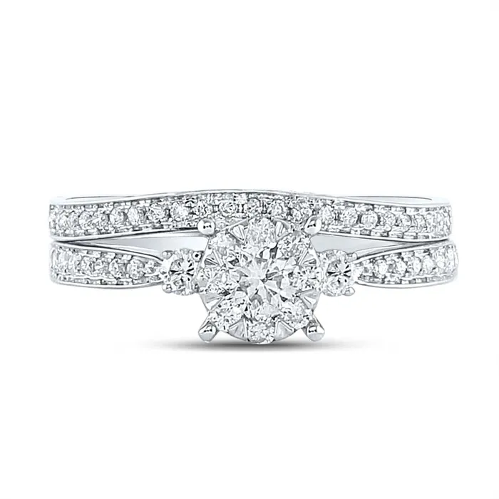 gndatlanta Rings 14k White Gold Diamond Princess Bridal Wedding Ring Set 58 Cttw gndatlanta Rings 14k White Gold Diamond Princess Bridal Wedding Ring Set 58 Cttw
