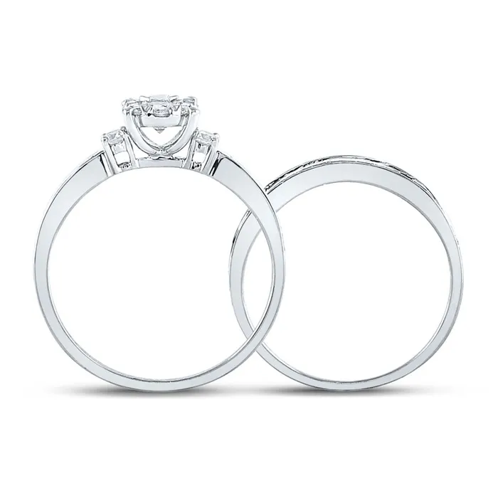 gndatlanta Rings 14k White Gold Diamond Princess Bridal Wedding Ring Set 58 Cttw