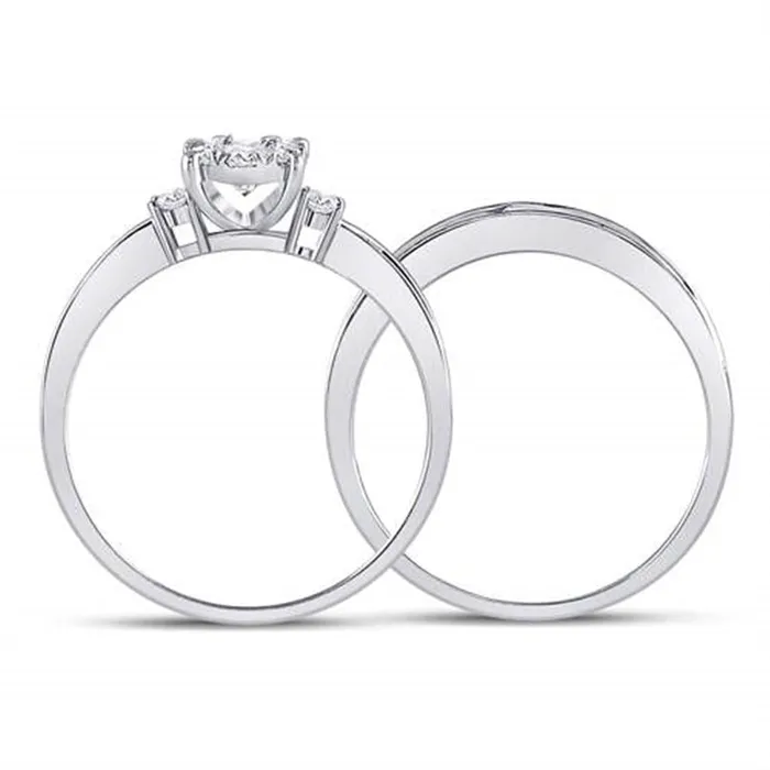 gndatlanta Rings 14k White Gold Diamond Princess Bridal Wedding Ring Set 58 Cttw