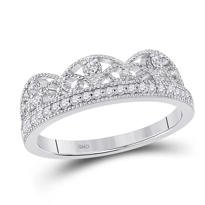 gndatlanta Rings 14k White Gold Round Diamond Band Ring 15 Cttw