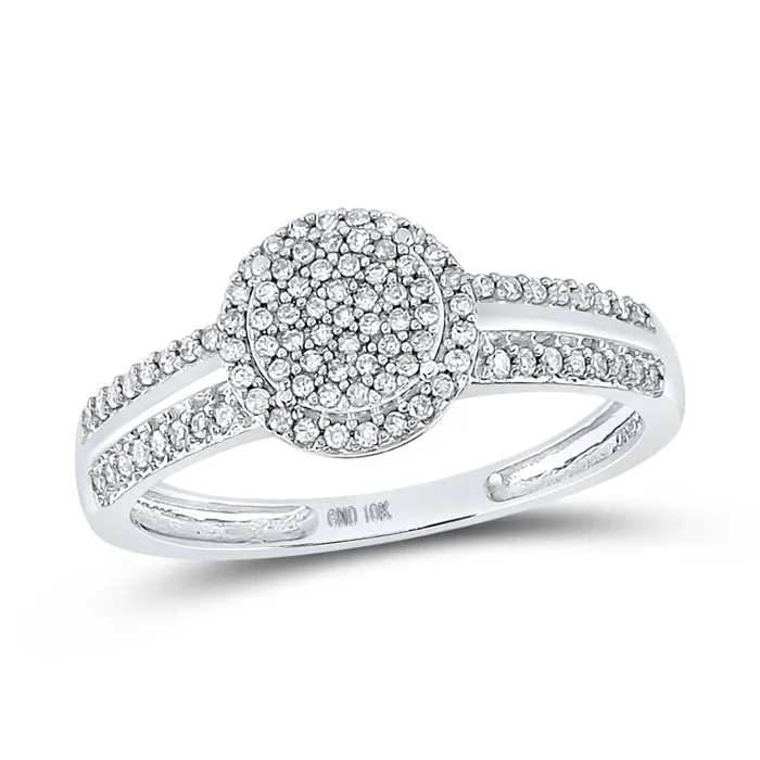 gndatlanta Rings 14k White Gold Round Diamond Circle Cluster Bridal Engagement Ring 14 Cttw gndatlanta Rings 14k White Gold Round Diamond Circle Cluster Bridal Engagement Ring 14 Cttw