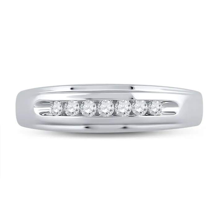 gndatlanta Rings 14k White Gold Round Diamond Wedding Band Ring 14 Cttw