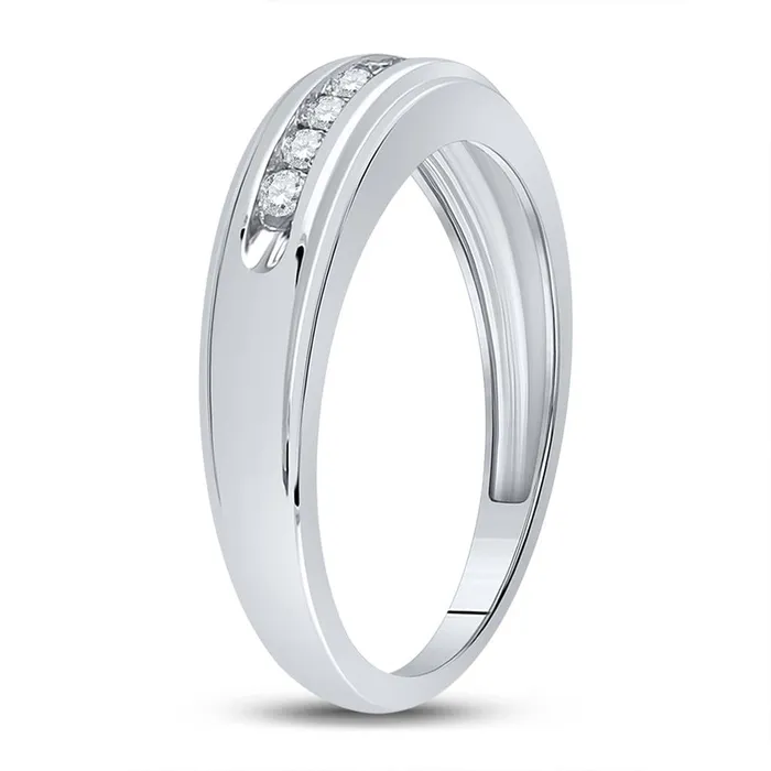 gndatlanta Rings 14k White Gold Round Diamond Wedding Band Ring 14 Cttw