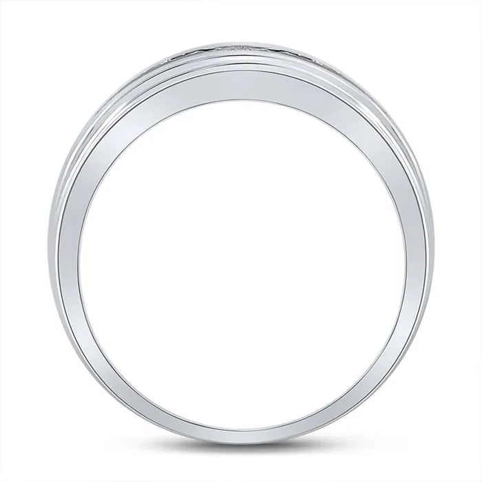gndatlanta Rings 14k White Gold Round Diamond Wedding Band Ring 14 Cttw