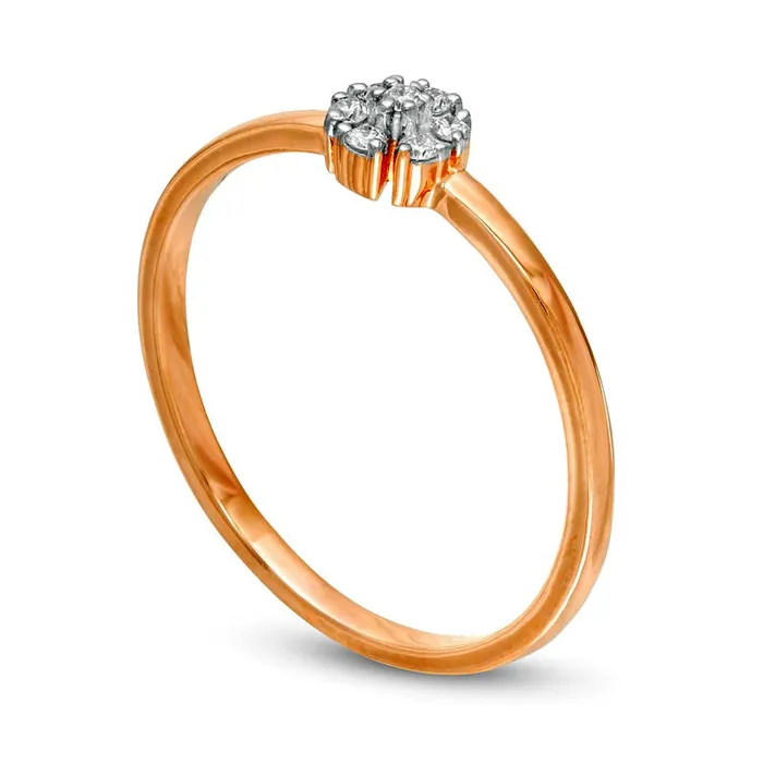 Goldia 007 CT TW Natural Diamond Pinwheel Promise Ring in Solid 10K Rose Gold Rings Goldia 007 CT TW Natural Diamond Pinwheel Promise Ring in Solid 10K Rose Gold Rings