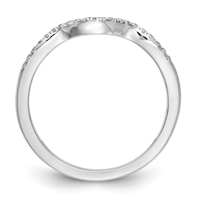Goldia 010ct CZ Solid Real 14K White Gold Wedding Band Ring Rings