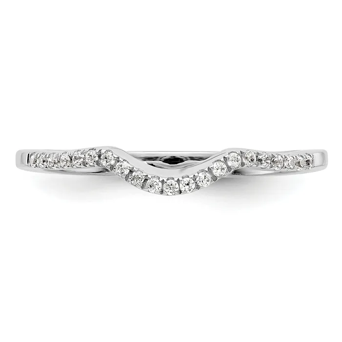 Goldia 010ct CZ Solid Real 14K White Gold Wedding Band Ring Rings