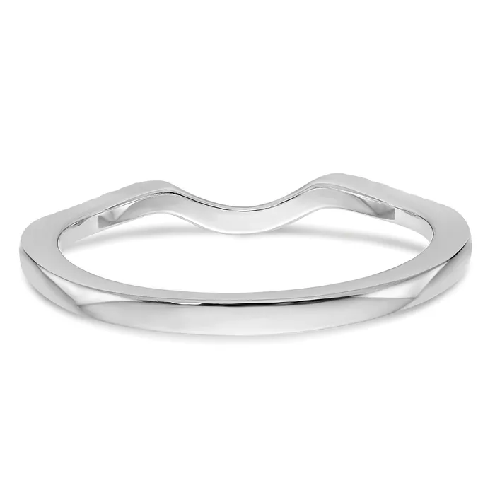 Goldia 010ct CZ Solid Real 14K White Gold Wedding Band Ring Rings