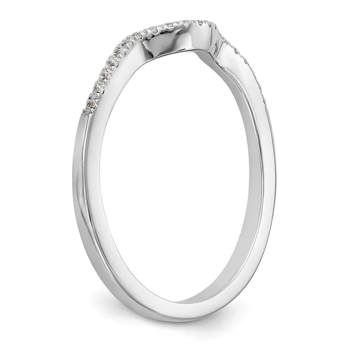 Goldia 010ct CZ Solid Real 14K White Gold Wedding Band Ring Rings