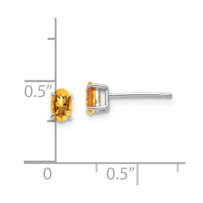 Goldia 14k White Gold 5x3mm Oval Citrine Earrings Earrings