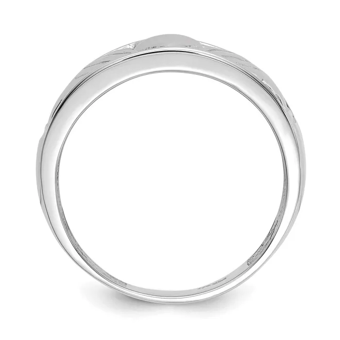 Goldia 14k White Gold Mens Claddagh Band Rings