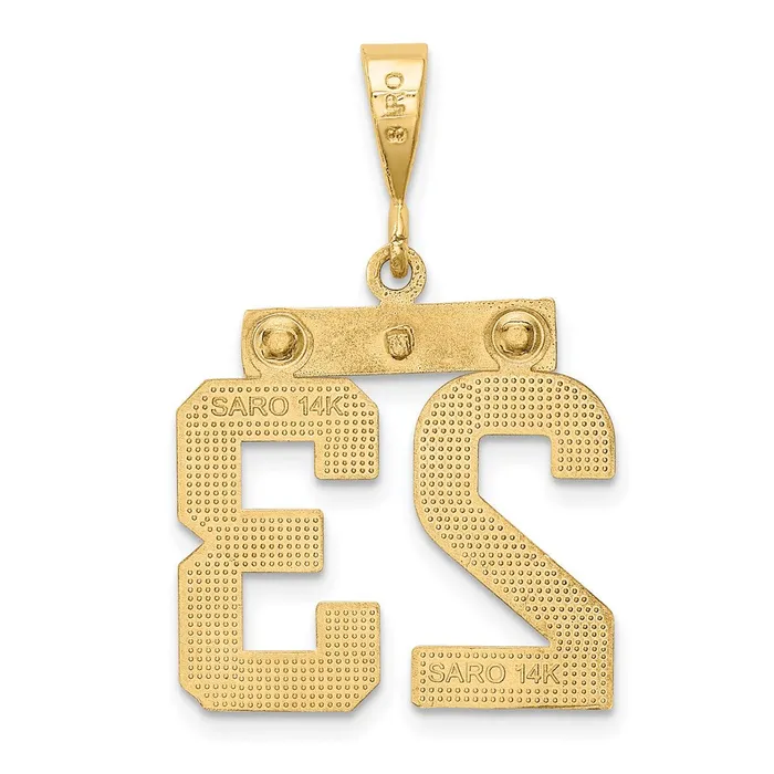 Goldia 14k Yellow Gold Medium Polished Number 23 Charm Charm Necklaces