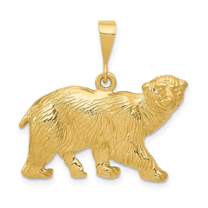 Goldia 14k Yellow Gold Polar Bear Charm Charm Necklaces