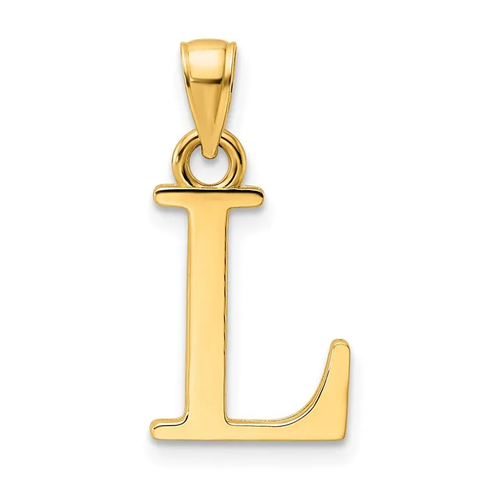 Goldia 14k Yellow Gold Polished Letter L Pendant PreStyled Sets