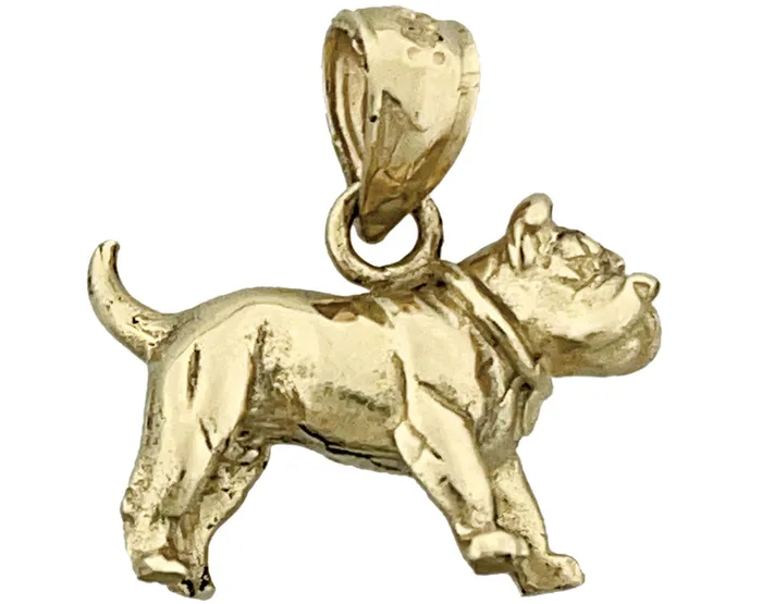 Goldia Charm Necklaces 14K Gold 3D Bulldog Charm