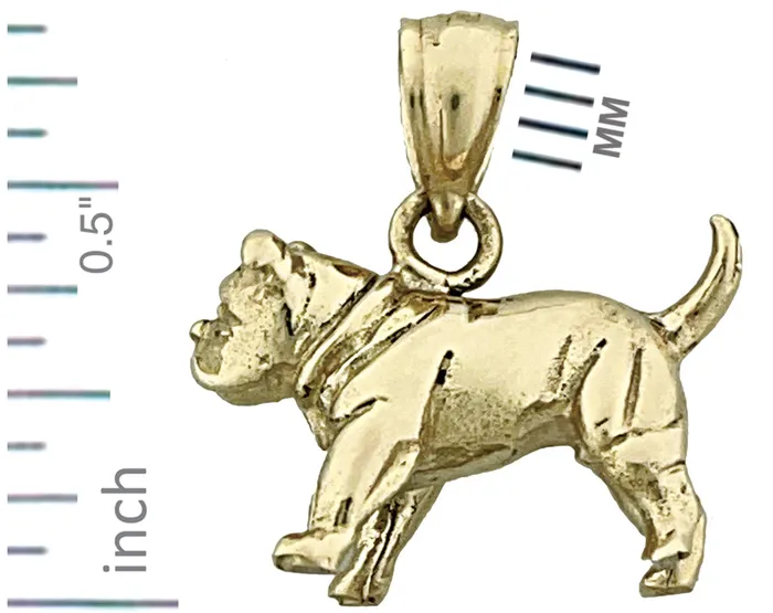 Goldia Charm Necklaces 14K Gold 3D Bulldog Charm