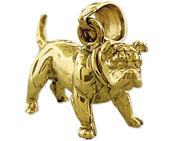 Goldia Charm Necklaces 14K Gold 3D Bulldog Charm