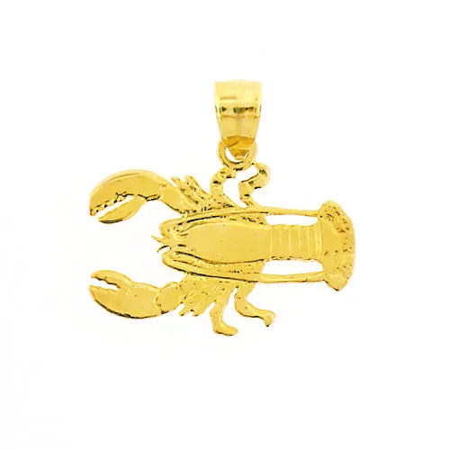 Goldia Charm Necklaces 14K Gold Silhouette Lobster Charm