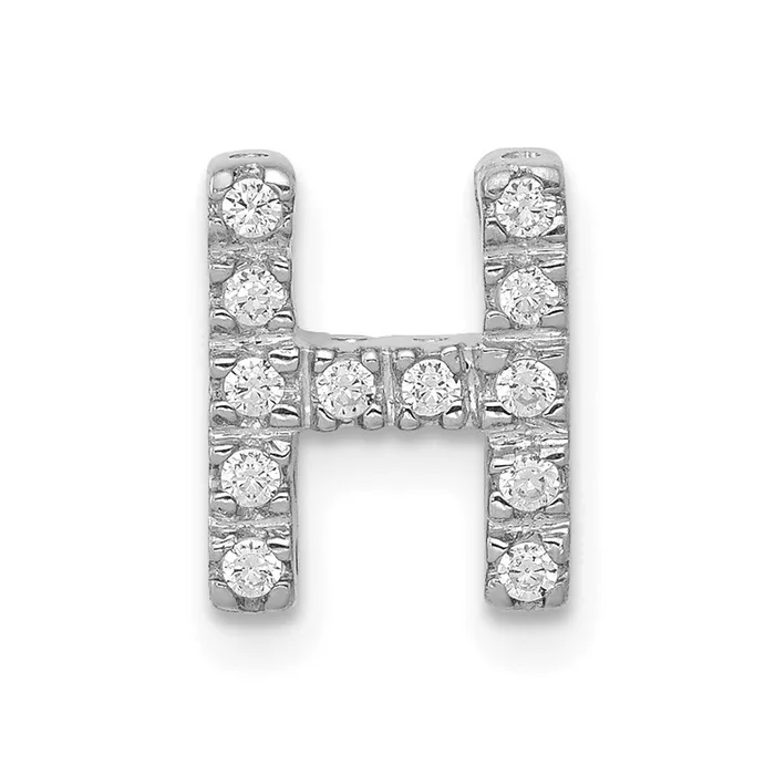 Goldia Charm Necklaces 14K White Gold Real Diamond Letter H Initial Charm Goldia Charm Necklaces 14K White Gold Real Diamond Letter H Initial Charm
