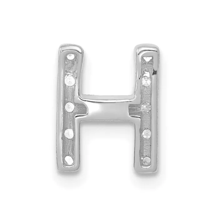 Goldia Charm Necklaces 14K White Gold Real Diamond Letter H Initial Charm