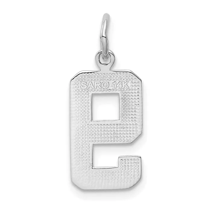 Goldia Charm Necklaces 14k White Goldw Medium Polished Number 9 Charm