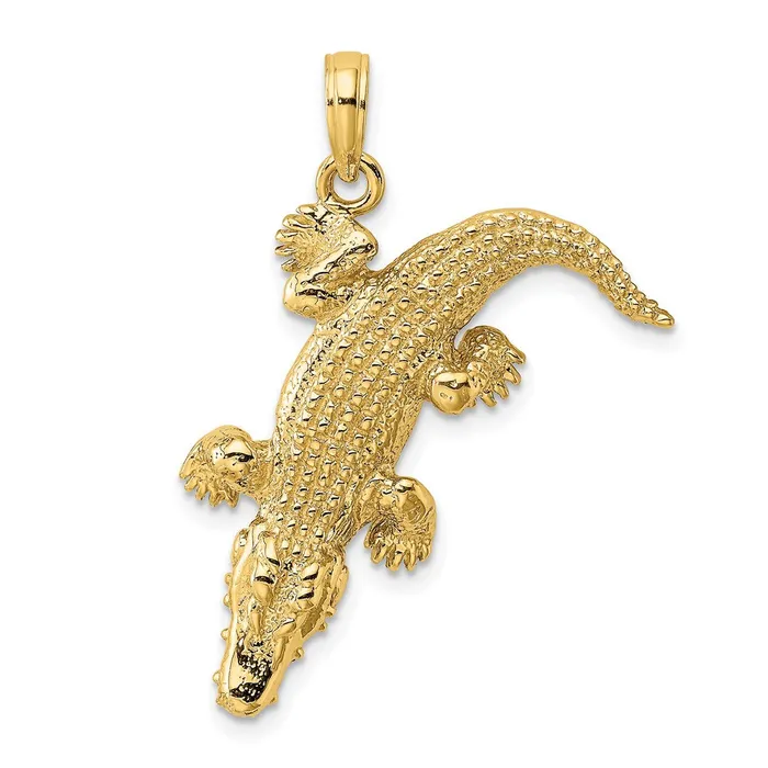 Goldia Charm Necklaces 14k Yellow Gold 3D Alligator wMoveable Mouth Charm Goldia Charm Necklaces 14k Yellow Gold 3D Alligator wMoveable Mouth Charm