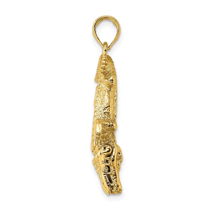 Goldia Charm Necklaces 14k Yellow Gold 3D Alligator wMoveable Mouth Charm