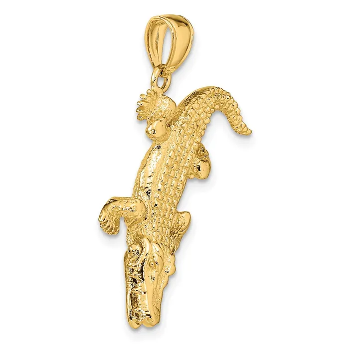 Goldia Charm Necklaces 14k Yellow Gold 3D Alligator wMoveable Mouth Charm