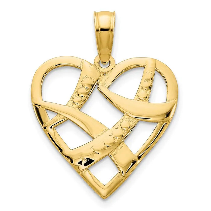 Goldia Charm Necklaces 14k Yellow Gold Fancy Heart Charm