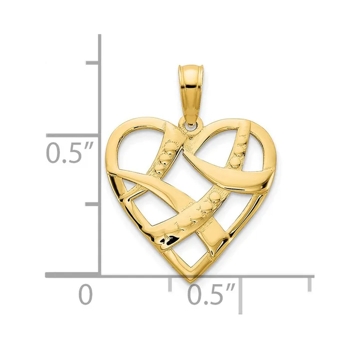 Goldia Charm Necklaces 14k Yellow Gold Fancy Heart Charm