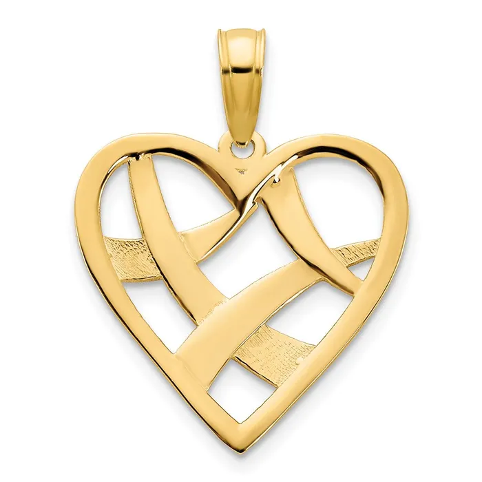 Goldia Charm Necklaces 14k Yellow Gold Fancy Heart Charm