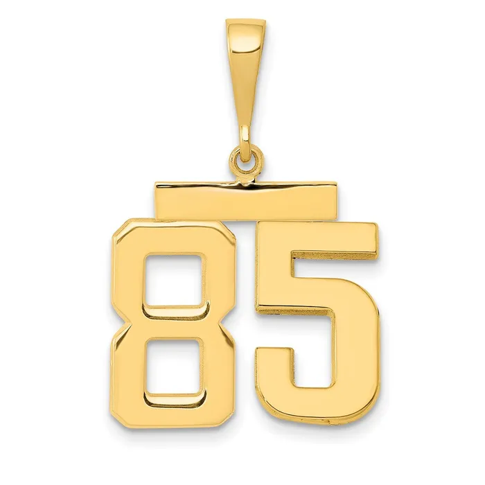 Goldia Charm Necklaces 14k Yellow Gold Medium Polished Number 85 Charm