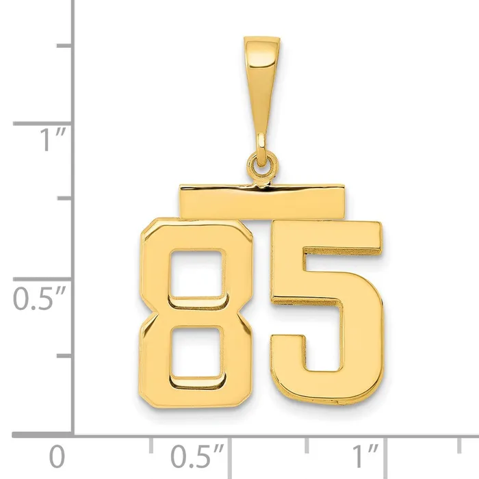 Goldia Charm Necklaces 14k Yellow Gold Medium Polished Number 85 Charm