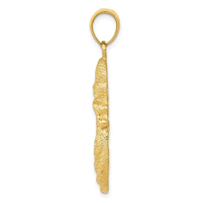 Goldia Charm Necklaces 14k Yellow Gold Solid Satin Polished Mother Holding Child Charm