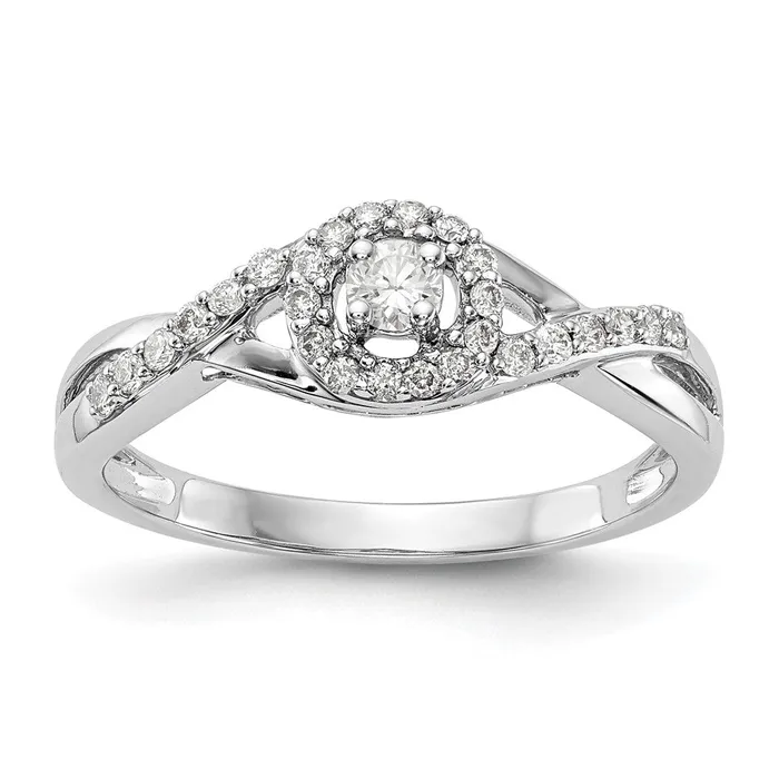 Goldiacom Rings 15 Ct Natural Diamond Halo Infinity Bridal Engagement Ring Set in 14K White Gold