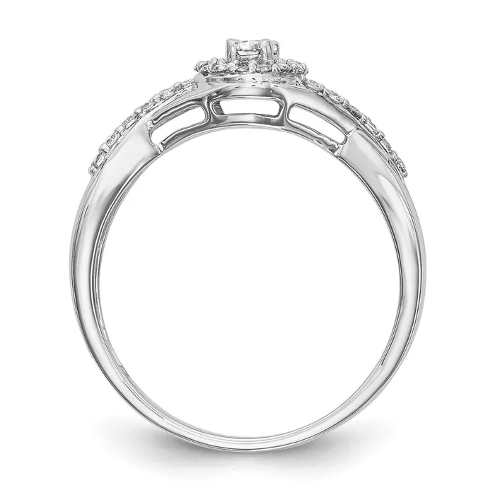 Goldiacom Rings 15 Ct Natural Diamond Halo Infinity Bridal Engagement Ring Set in 14K White Gold