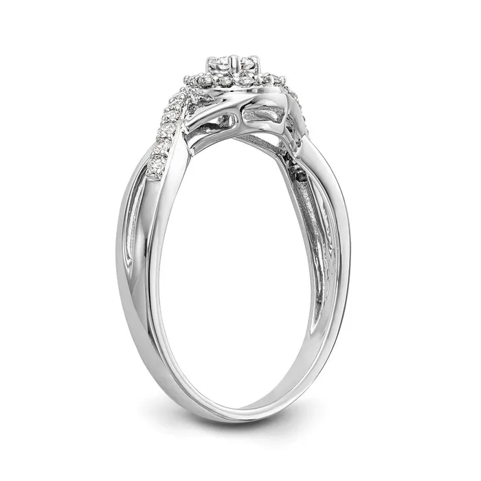 Goldiacom Rings 15 Ct Natural Diamond Halo Infinity Bridal Engagement Ring Set in 14K White Gold