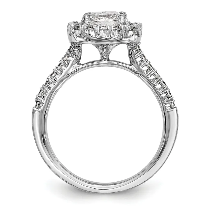 Goldiacom Rings 14kw Cushion Halo Simulated Diamond Engagement Ring