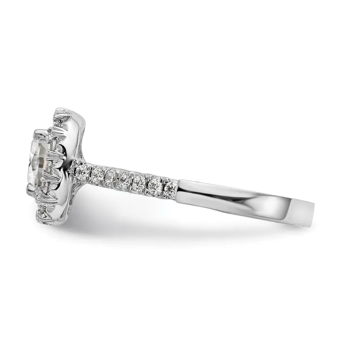 Goldiacom Rings 14kw Cushion Halo Simulated Diamond Engagement Ring