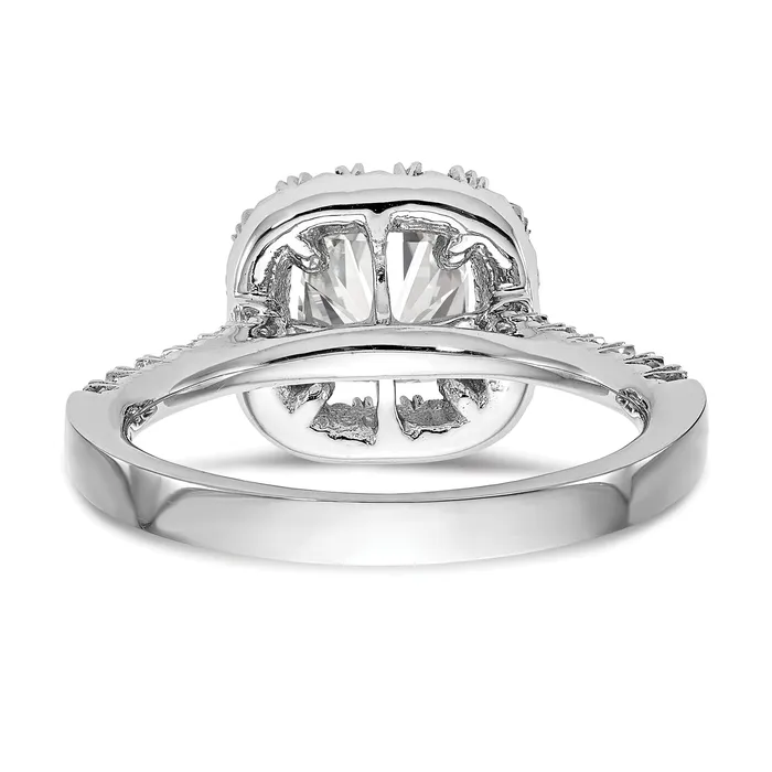 Goldiacom Rings 14kw Cushion Halo Simulated Diamond Engagement Ring