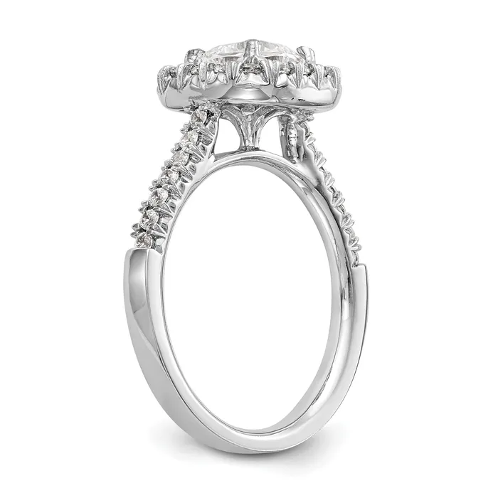 Goldiacom Rings 14kw Cushion Halo Simulated Diamond Engagement Ring
