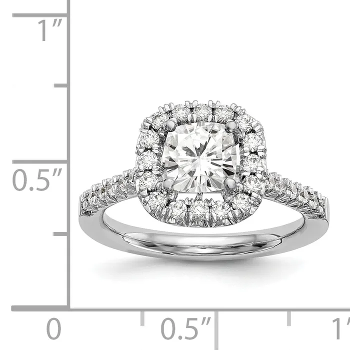 Goldiacom Rings 14kw Cushion Halo Simulated Diamond Engagement Ring