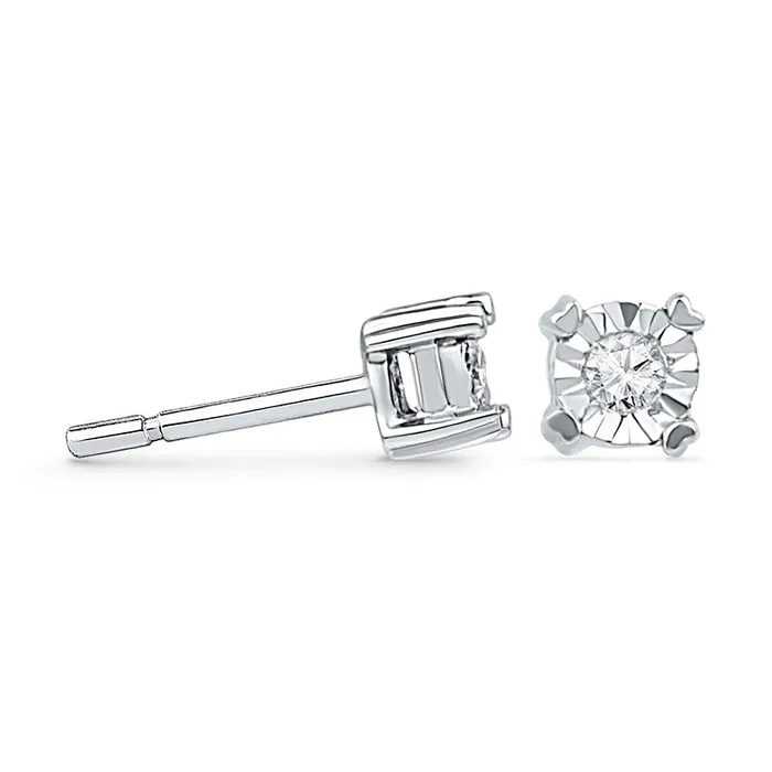 Goldia Earrings 005 CT TW Diamond Solitaire Stud Earrings in 10K White Gold