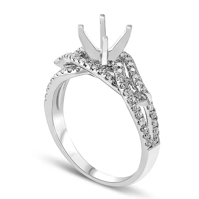 Goldia Earrings 050 CT TW Natural Diamond Loose Braid SemiMount in Solid 18K White Gold Goldia Earrings 050 CT TW Natural Diamond Loose Braid SemiMount in Solid 18K White Gold