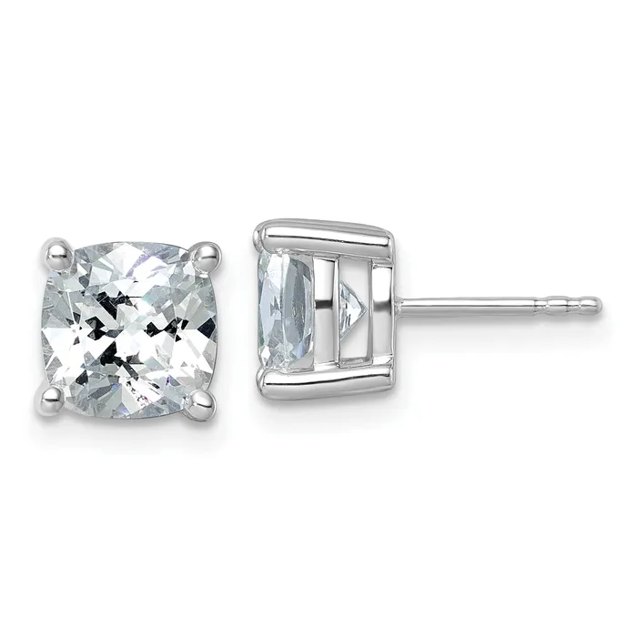 Goldia Earrings 14k White Gold 5 ctw Certified Lab Grown Diamond VSSI G Cushion 4 Prong Heavy Wt Stud Earrings Goldia Earrings 14k White Gold 5 ctw Certified Lab Grown Diamond VSSI G Cushion 4 Prong Heavy Wt Stud Earrings